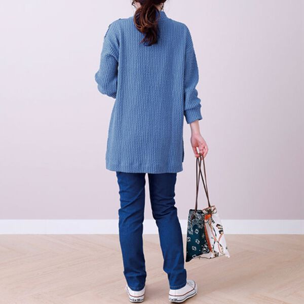 BELLUNA（ベルーナ）の「ジャカード素材肩ボタン使いチュニック（チュニック）」｜詳細画像