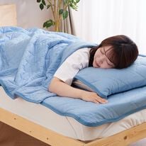 「【８／３迄早割】涼感＆タオル地リバーシブル軽寝具＜ベルクールプレミアム・冷たさが続く・冷感ケット・敷パッド・枕カバー＞（敷パッド）」