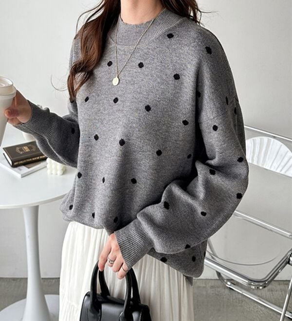 GeeRA（ジーラ）の「ドット柄ニットプルオーバー（ニット・セーター）」｜詳細画像