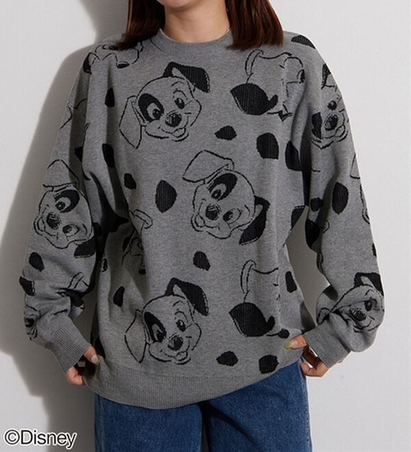 BELLUNA（ベルーナ）の「＜Ｄｉｓｎｅｙ＞【１０１匹ワンちゃん】総柄ジャカードゆったりセーター（ニット・セーター）」｜詳細画像