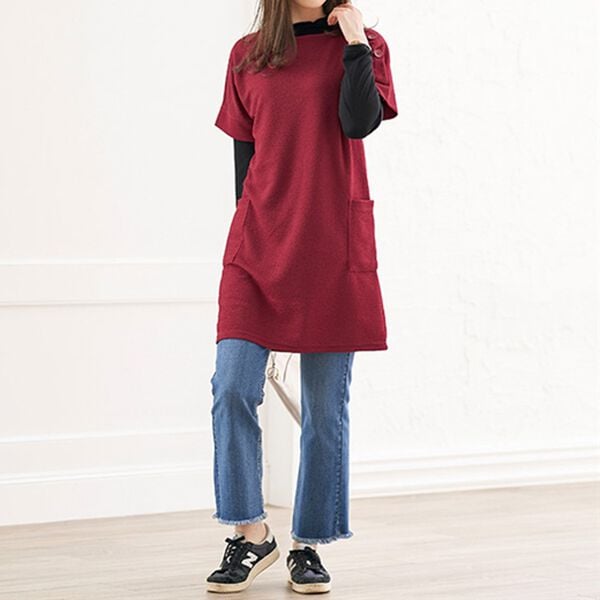 BELLUNA（ベルーナ）の「フリル衿プルオーバー付ジャカードチュニック（アンサンブル）」｜詳細画像