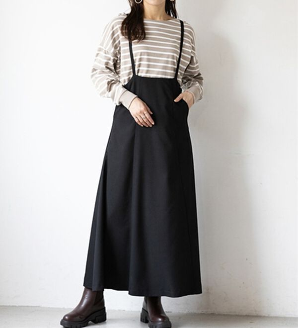 さえら NAPATA MELLOE ナパータメロエ ジャンパースカート 黒 NAPATA MELLOE （さえら）ベスト&スカート さえら NAPATA MELLOE