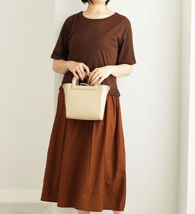 BELLUNA（ベルーナ）の「異素材ドッキングロングワンピース（ロングワンピース）」