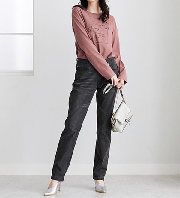 BELLUNA（ベルーナ）の「【暖かデニム】ふんわり裏起毛ストレッチスリムジーンズ（フルレングスパンツ）」｜詳細画像