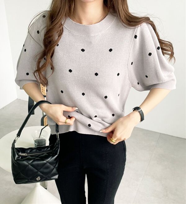 GeeRA（ジーラ）の「ドット柄ジャガードトップス（ニット・セーター）」｜詳細画像