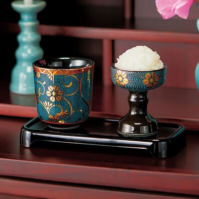 「【陶器シリーズ】茶湯器・仏器セット（仏壇・仏具）」