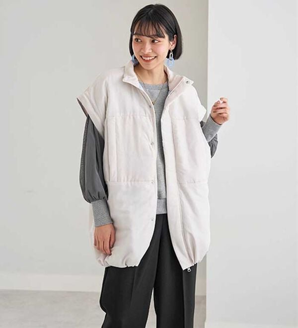 BELLUNA（ベルーナ）の「ベストにもなる！はっ水ヤク混中わたビッグコート（ハーフコート）」｜詳細画像