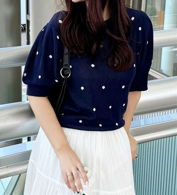 GeeRA（ジーラ）の「ドット柄ジャガードトップス（ニット・セーター）」｜詳細画像