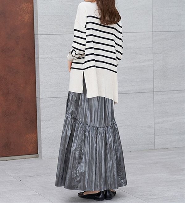 RANAN（ラナン）の「メタリックラウンドティアードスカート（ロングスカート）」｜詳細画像