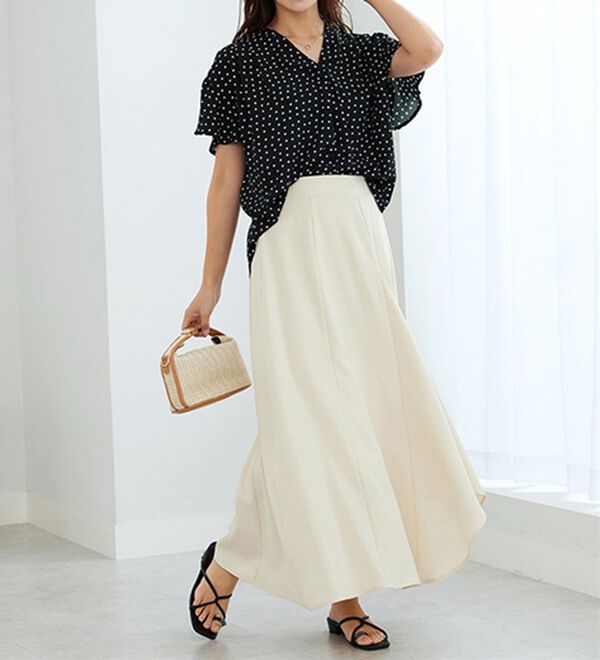 GeeRA（ジーラ）の「サラサラ涼しい！着やせも叶うフレアー袖ブラウス（ブラウス）」｜詳細画像