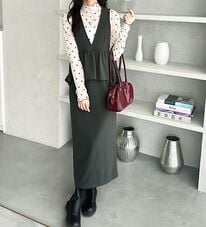 GeeRA（ジーラ）の「【再入荷】楽ちん！ペプラムジャンパースカート（ジャンパースカート）」