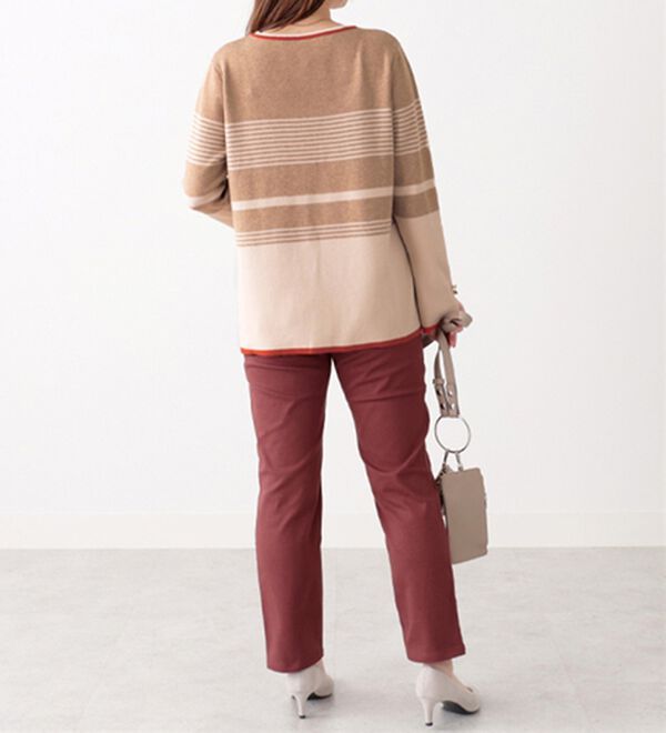 BELLUNA（ベルーナ）の「ボーダー柄袖フレアーニットプルオーバー（ニット・セーター）」｜詳細画像