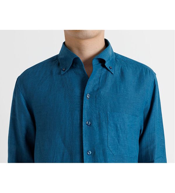 「＜コムルヴァン・オム＞大人のフレンチリネン１００％シャツ（メンズシャツ）」｜詳細画像