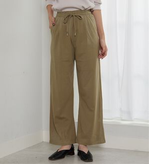 BELLUNA（ベルーナ）の「着心地楽々！綿１００％イージーパンツ（ワイドパンツ・ガウチョ）」｜グレージュ
