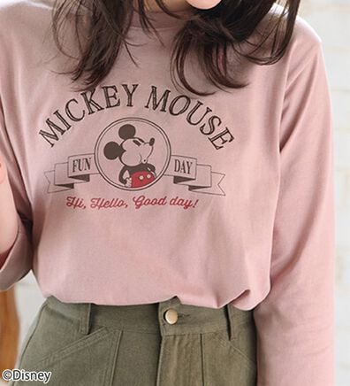 BELLUNA（ベルーナ）の「＜Ｄｉｓｎｅｙ＞【ミッキー】プリント7分袖Tシャツ（Tシャツ）」