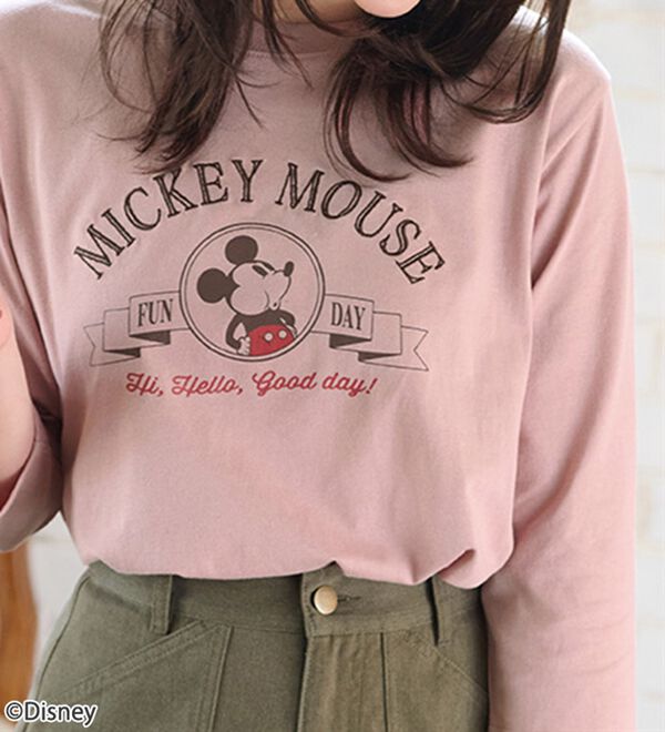BELLUNA（ベルーナ）の「＜Ｄｉｓｎｅｙ＞【ミッキー】プリント7分袖Tシャツ（Tシャツ）」｜詳細画像
