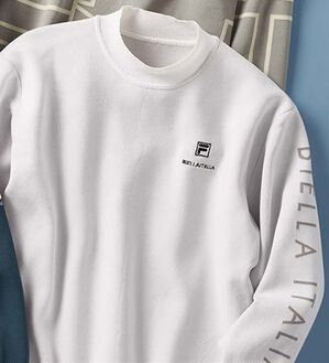 「＜フィラ＞軽量ストレッチデザインセーター（メンズニット・セーター）」｜ホワイト