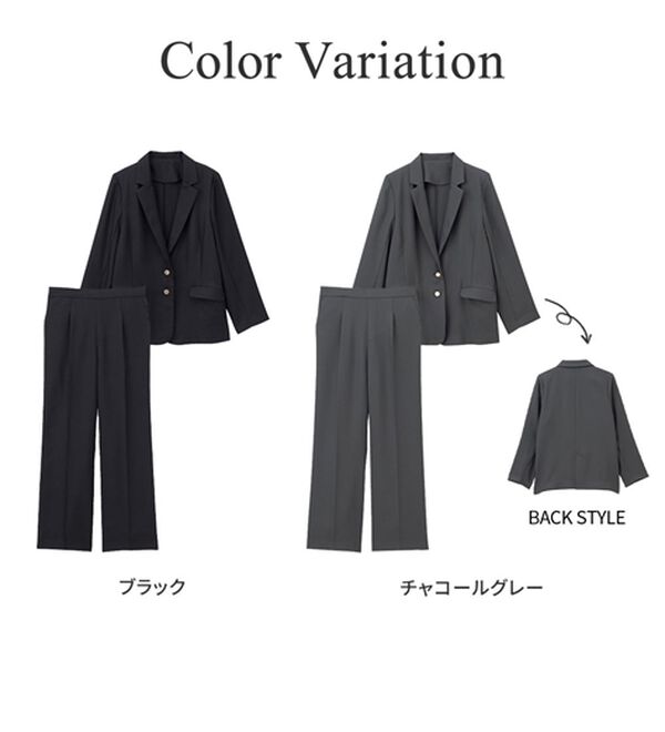 GeeRA（ジーラ）の「【２点セット】２ボタンボックスジャケットセットアップ（パンツスーツ）」｜詳細画像