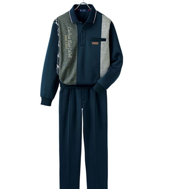 「【２着組】＜カルビア＞こだわりデザインのリラックスホームスーツ（メンズルームウェア）」｜詳細画像