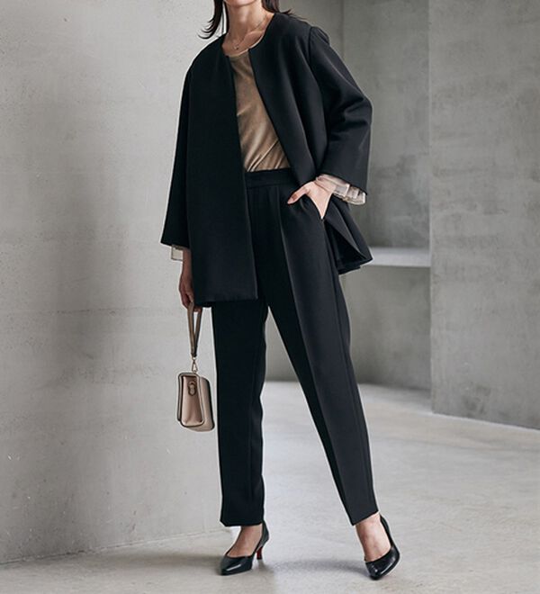 RANAN（ラナン）の「＜２点セット＞洗える！ゆるっとジャケット今どきパンツスーツ（パンツスーツ）」｜詳細画像