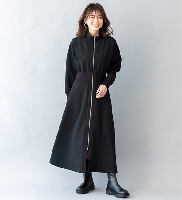 BELLUNA（ベルーナ）の「【ＳＭＡＲＴ　ＥＣＯ　ＪＥＲＳＥＹ】リブ切替ワンピース（ロングワンピース）」｜詳細画像