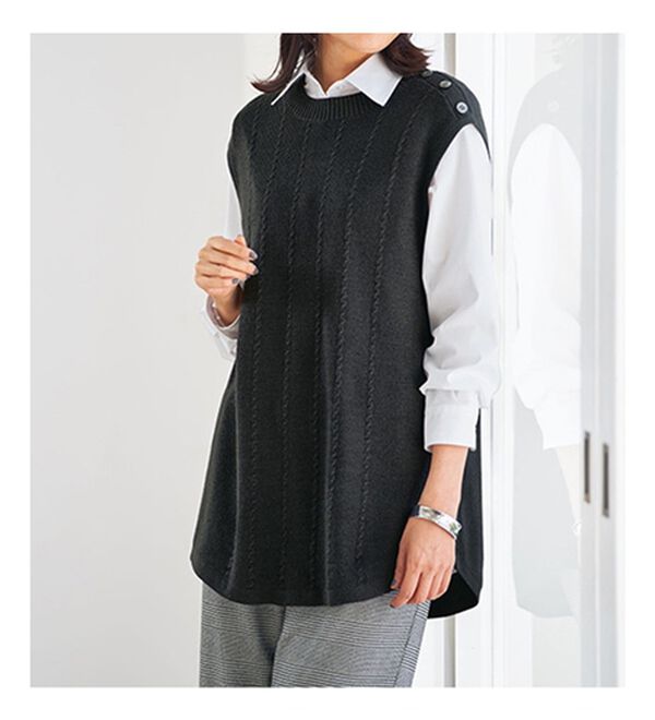 BELLUNA（ベルーナ）の「抗菌防臭あったかニットベスト（ベスト）」｜詳細画像