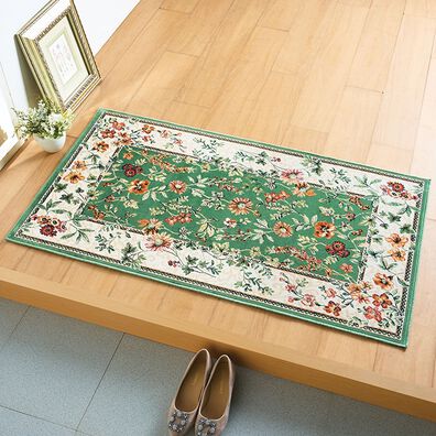 「ベルギー製綿混モケット織玄関マット「ブーケ」（玄関マット）」