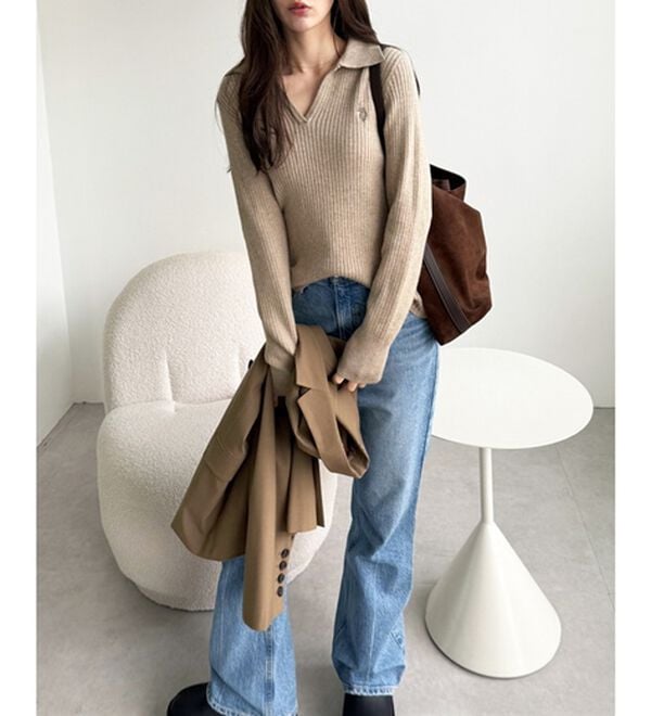 GeeRA（ジーラ）の「【U.S. POLO ASSN.】ポロ衿リブニット（ニット・セーター）」｜詳細画像