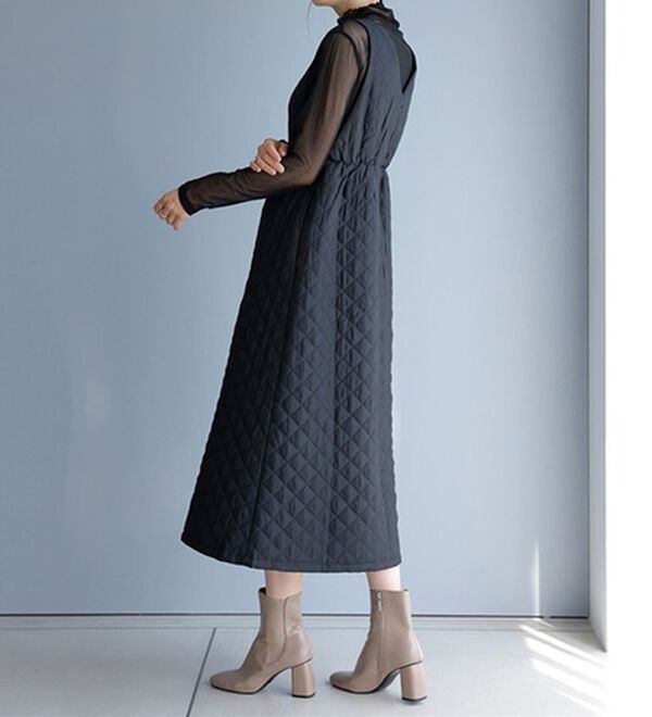 RANAN（ラナン）の「キルティングＶネックジャンパースカート（ジャンパースカート）」｜詳細画像