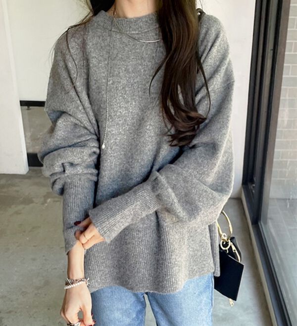 GeeRA（ジーラ）の「ゆるっと柔らか！袖ボリュームメランジニット（ニット・セーター）」｜詳細画像