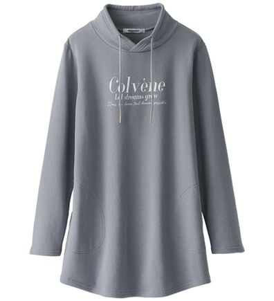 BELLUNA（ベルーナ）の「衿デザイン裏起毛ロゴチュニック（チュニック）」