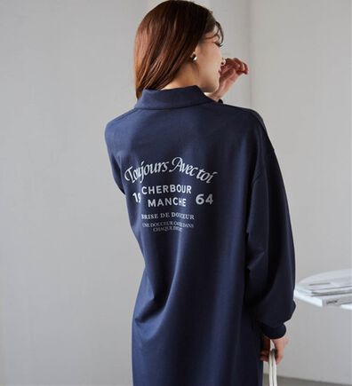 RANAN（ラナン）の「バックプリントポロ襟裏毛ワンピース（その他ワンピース）」