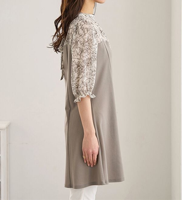 BELLUNA（ベルーナ）の「バックリボン使いプリント切替チュニック（その他ワンピース）」｜詳細画像