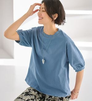 BELLUNA（ベルーナ）の「デザインリブ使いふんわり袖プルオーバー（カットソー）」｜詳細画像