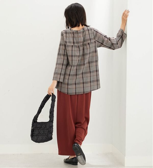 BELLUNA（ベルーナ）の「とろみビンテージ素材バレルパンツ（ワイドパンツ・ガウチョ）」｜詳細画像
