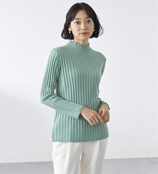 BELLUNA（ベルーナ）の「ウール入りウォッシャブルセーター（ニット・セーター）」｜詳細画像