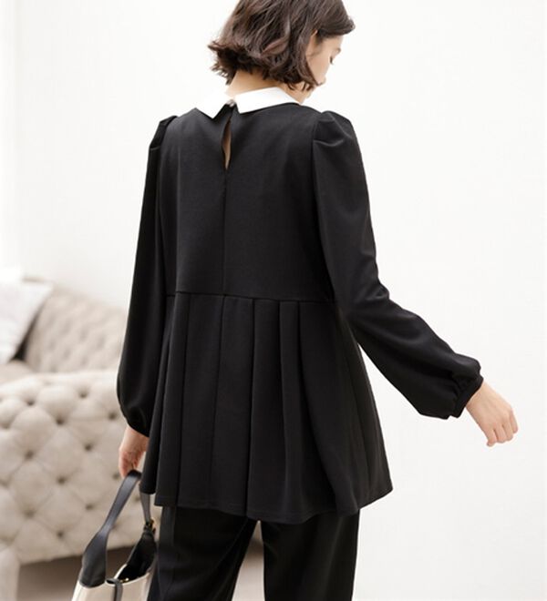 GeeRA（ジーラ）の「【２点セット】２ＷＡＹプリーツ切替ブラウスセットアップ（ブラウススーツ）」｜詳細画像
