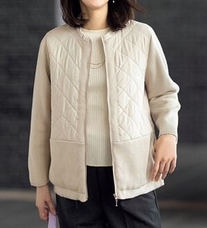 ルフラン（ルフラン）の「車移動にぴったり！異素材ブルゾン（ブルゾン）」｜アイボリー