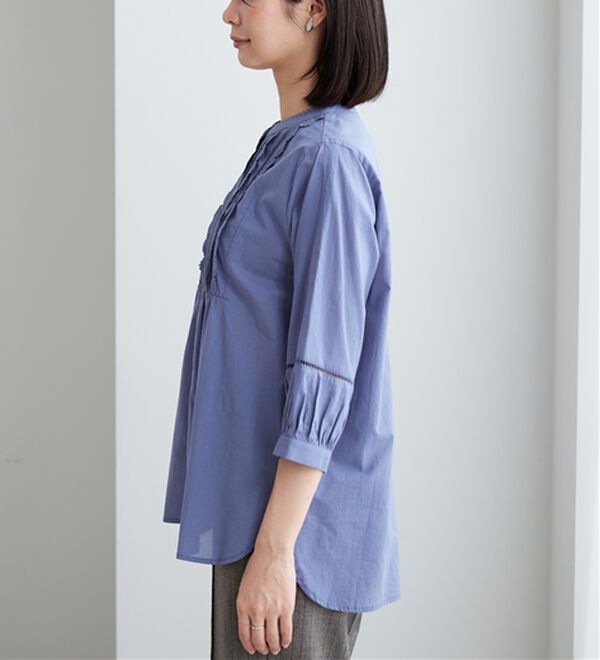 BELLUNA（ベルーナ）の「レース&times;ピンタック使いシャツチュニック（チュニック）」｜詳細画像