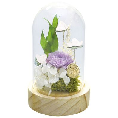 「光るガラスドーム蓮（ＬＥＤライト付）（仏壇・仏具）」