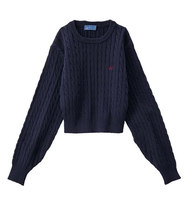 Viola e Viola（ヴィオラ エ ヴィオラ）の「【ビバリーヒルズポロクラブ】ケーブル柄ショートニット（ニット・セーター）」｜詳細画像