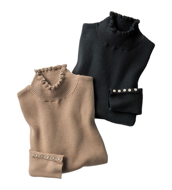 VINNO（ヴィノ）の「カシミヤ入リブタートルニット（ニット・セーター）」｜詳細画像