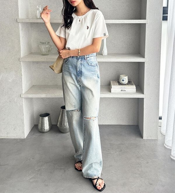 GeeRA（ジーラ）の「【ＵＳ．ＰＯＬＯ．ＡＳＳＮ】接触冷感ワンポイント刺繍Ｔシャツ（Tシャツ）」｜詳細画像