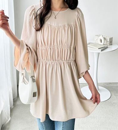 GeeRA（ジーラ）の「シャーリングビスチェデザインチュニックブラウス（ブラウス）」