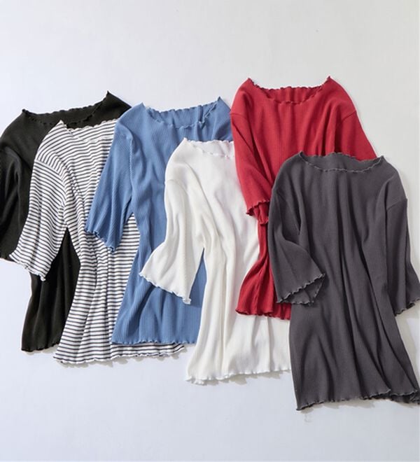 Viola e Viola（ヴィオラ エ ヴィオラ）の「ひんやリブ　メロウデザイントップス（カットソー）」｜詳細画像