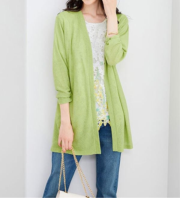 BELLUNA（ベルーナ）の「花柄プリントレースカーディガンアンサンブル（アンサンブル）」｜詳細画像