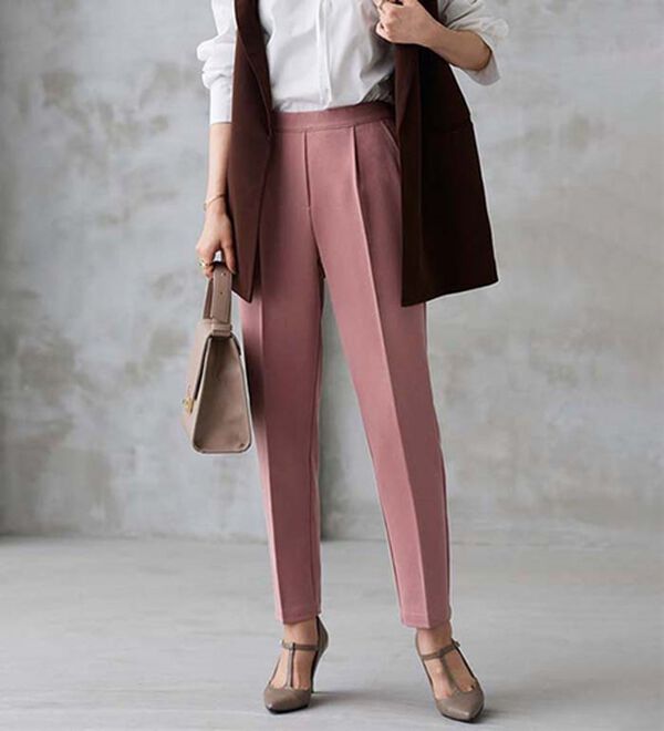 Pierrot（ピエロ）の「【選べる丈】高見えすっきりテーパードパンツ（フルレングスパンツ）」｜ベイクドピンク