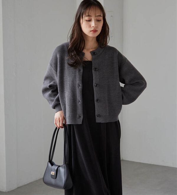 RANAN（ラナン）の「畦ニットカーデ×ベロアキャミワンピ（ロングワンピース）」｜詳細画像