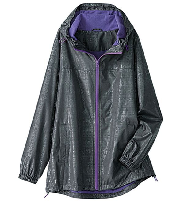 BELLUNA（ベルーナ）の「はっ水！裏あったか素材プリントパーカー（バッグ付）（ブルゾン）」｜チャコール