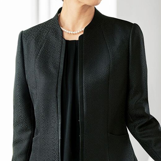 美品✨ルネ ブラックワンピース ジャガード フォーマル 花柄 フレア 36